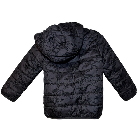 Carter's Toddler Boy Grey Zip-Up Puffer Jacket Dinosaur Print Size 2T - Picture 8 of 10